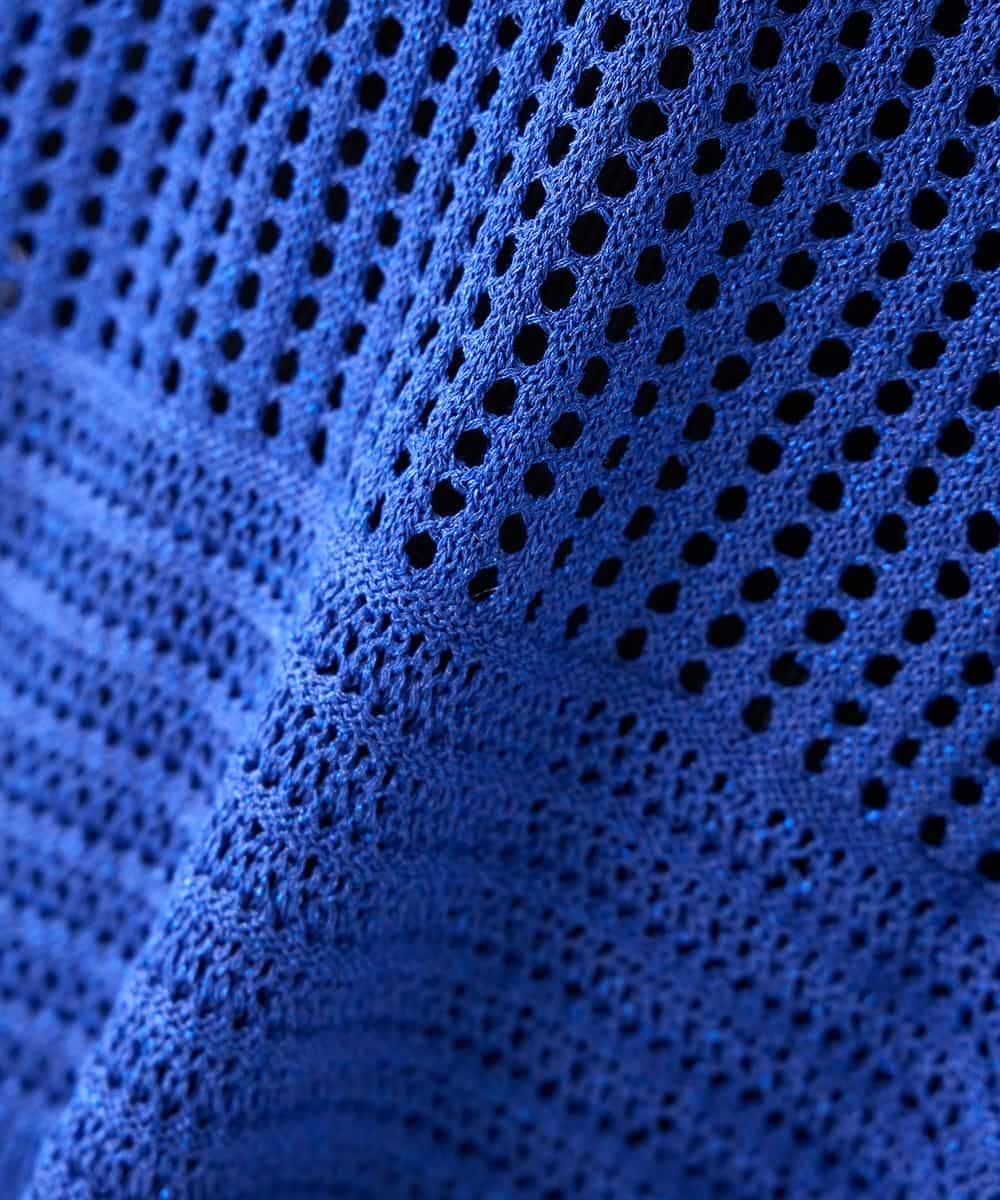 K2FGD25049 a.v.v(アー・ヴェ・ヴェ) ラメ混メッシュニット ブルー