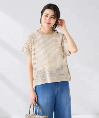 K2FGD25049 a.v.v ラメ混メッシュニット