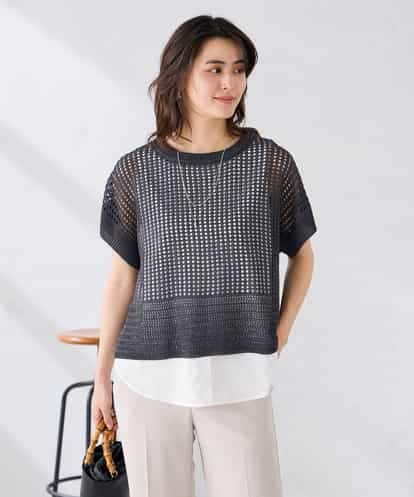 K2FGD25049 a.v.v ラメ混メッシュニット