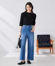 K2FGD29044 a.v.v(アー・ヴェ・ヴェ) 部分シアーフレア袖リブニット ホワイト