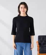 K2FGD29044 a.v.v(アー・ヴェ・ヴェ) 部分シアーフレア袖リブニット ホワイト