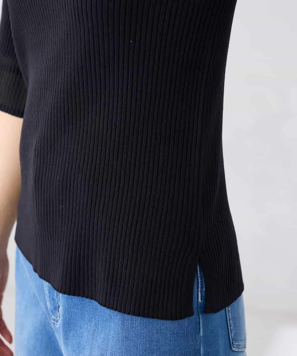 K2FGD29044 a.v.v(アー・ヴェ・ヴェ) 部分シアーフレア袖リブニット ホワイト