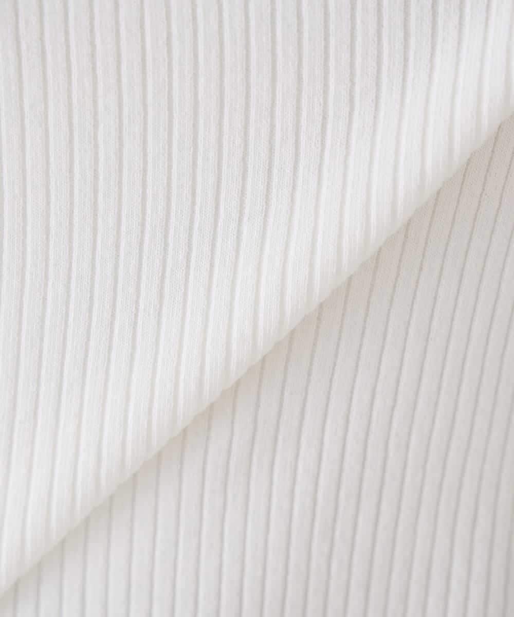 K2FGD29044 a.v.v(アー・ヴェ・ヴェ) 部分シアーフレア袖リブニット ホワイト