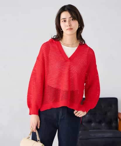 K2FGD31054 a.v.v メッシュフードニットプルオーバー