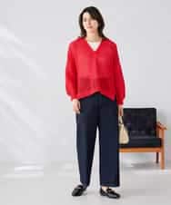 K2FGD31054 a.v.v(アー・ヴェ・ヴェ) メッシュフードニットプルオーバー レッド