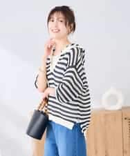 K2FGD31054 a.v.v(アー・ヴェ・ヴェ) メッシュフードニットプルオーバー レッド