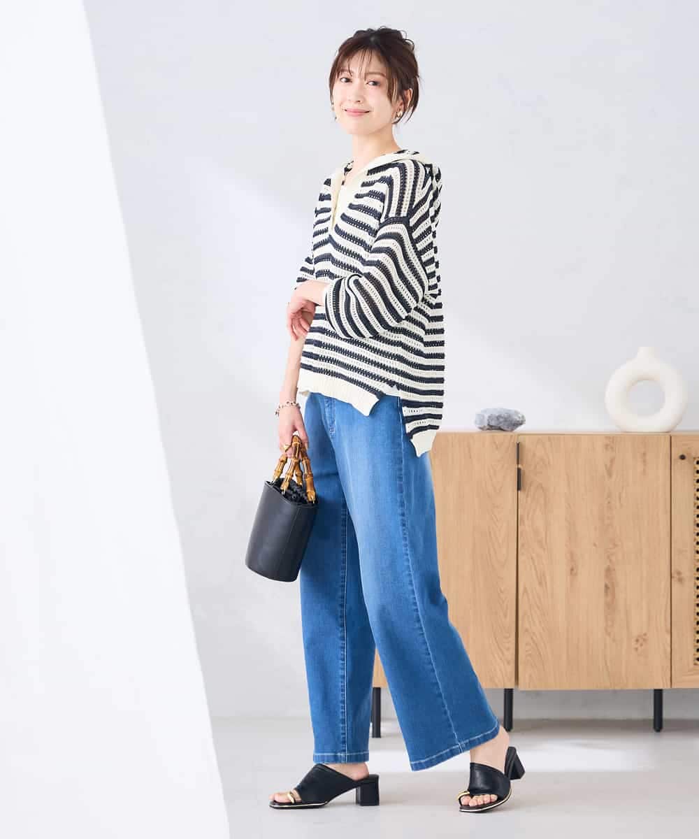 K2FGD31054 a.v.v(アー・ヴェ・ヴェ) メッシュフードニットプルオーバー レッド