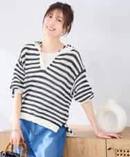 K2FGD31054 a.v.v(アー・ヴェ・ヴェ) メッシュフードニットプルオーバー レッド