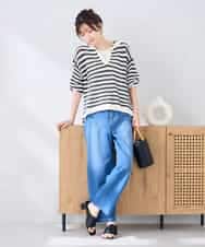 K2FGD31054 a.v.v(アー・ヴェ・ヴェ) メッシュフードニットプルオーバー レッド