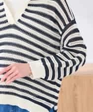 K2FGD31054 a.v.v(アー・ヴェ・ヴェ) メッシュフードニットプルオーバー レッド