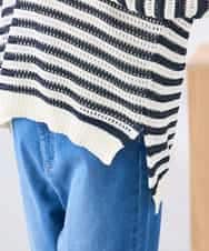 K2FGD31054 a.v.v(アー・ヴェ・ヴェ) メッシュフードニットプルオーバー レッド