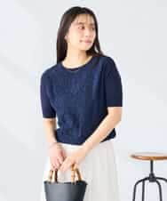 K2FGD32059 a.v.v(アー・ヴェ・ヴェ) フロントレースサマーニット ネイビー