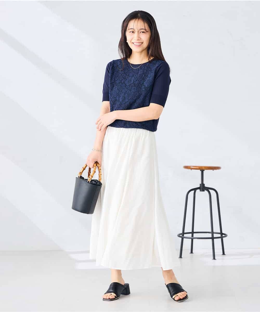 K2FGD32059 a.v.v(アー・ヴェ・ヴェ) フロントレースサマーニット ネイビー