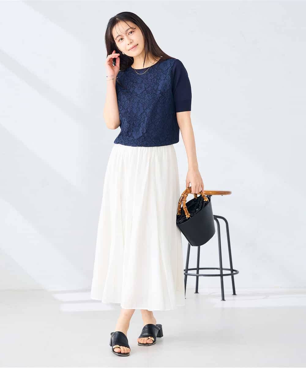 K2FGD32059 a.v.v(アー・ヴェ・ヴェ) フロントレースサマーニット ネイビー