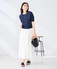 K2FGD32059 a.v.v(アー・ヴェ・ヴェ) フロントレースサマーニット ネイビー