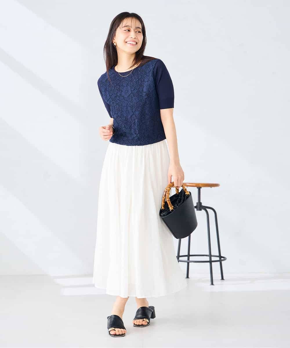 K2FGD32059 a.v.v(アー・ヴェ・ヴェ) フロントレースサマーニット ネイビー