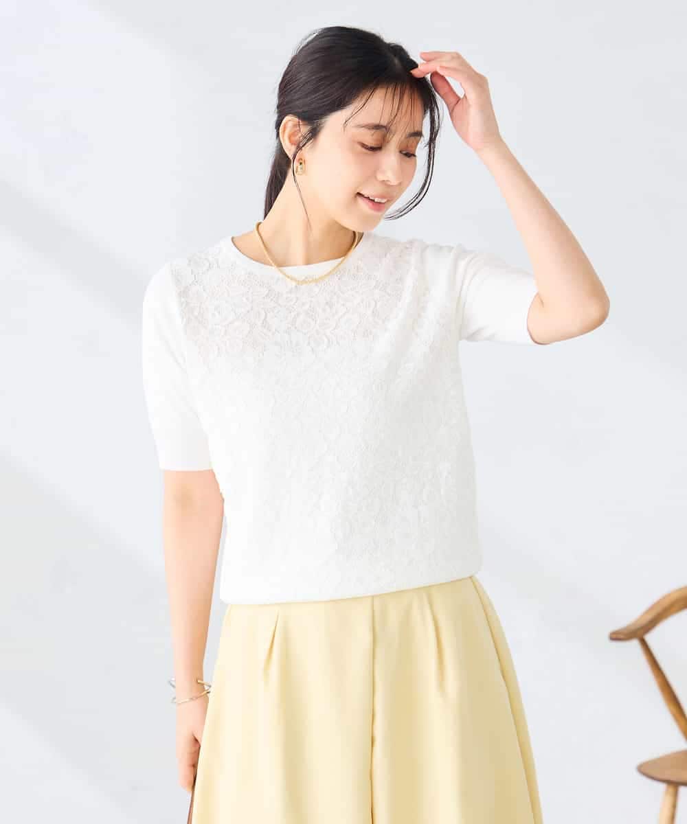 K2FGD32059 a.v.v(アー・ヴェ・ヴェ) フロントレースサマーニット ネイビー