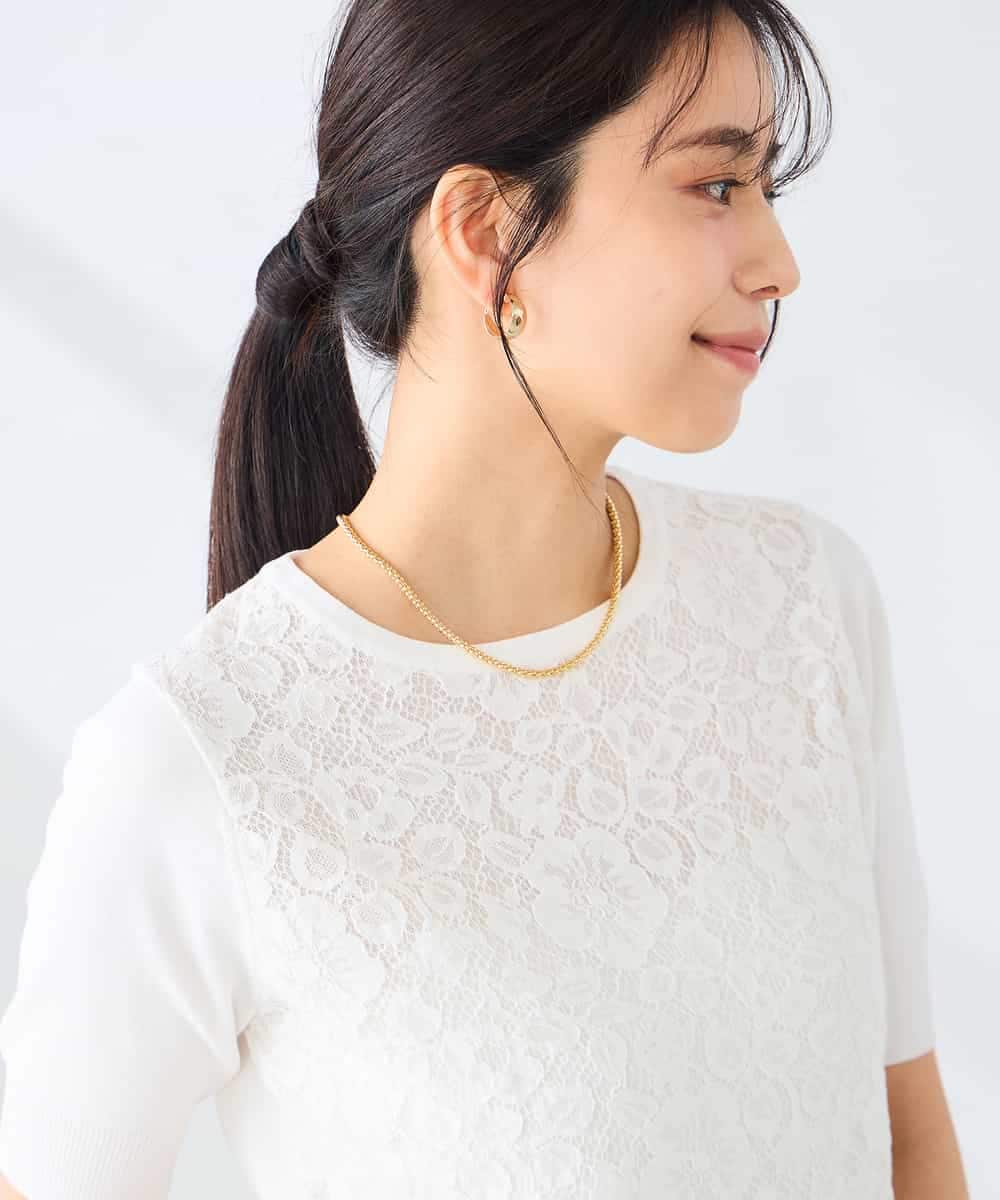 K2FGD32059 a.v.v(アー・ヴェ・ヴェ) フロントレースサマーニット ネイビー