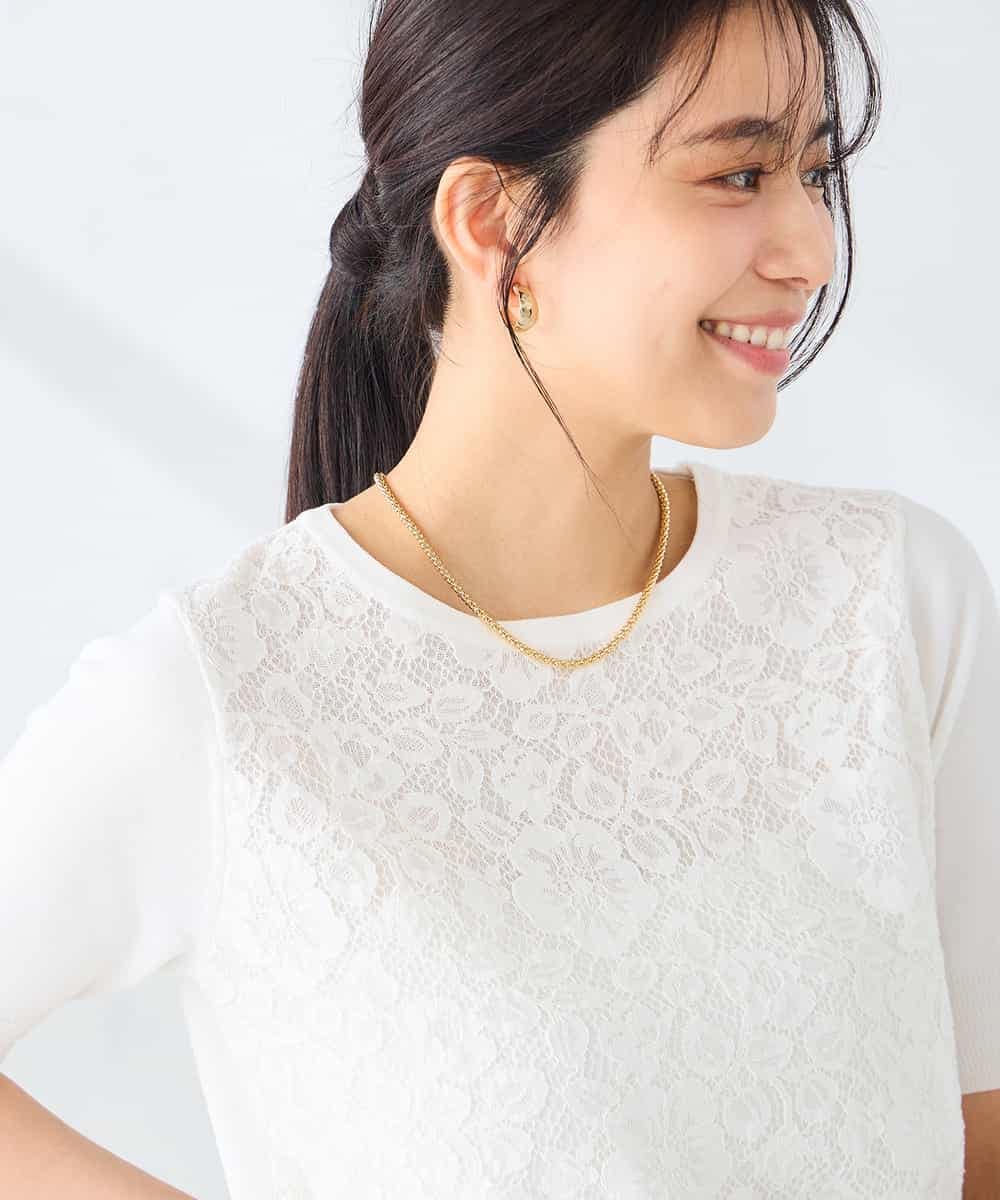 K2FGD32059 a.v.v(アー・ヴェ・ヴェ) フロントレースサマーニット ネイビー