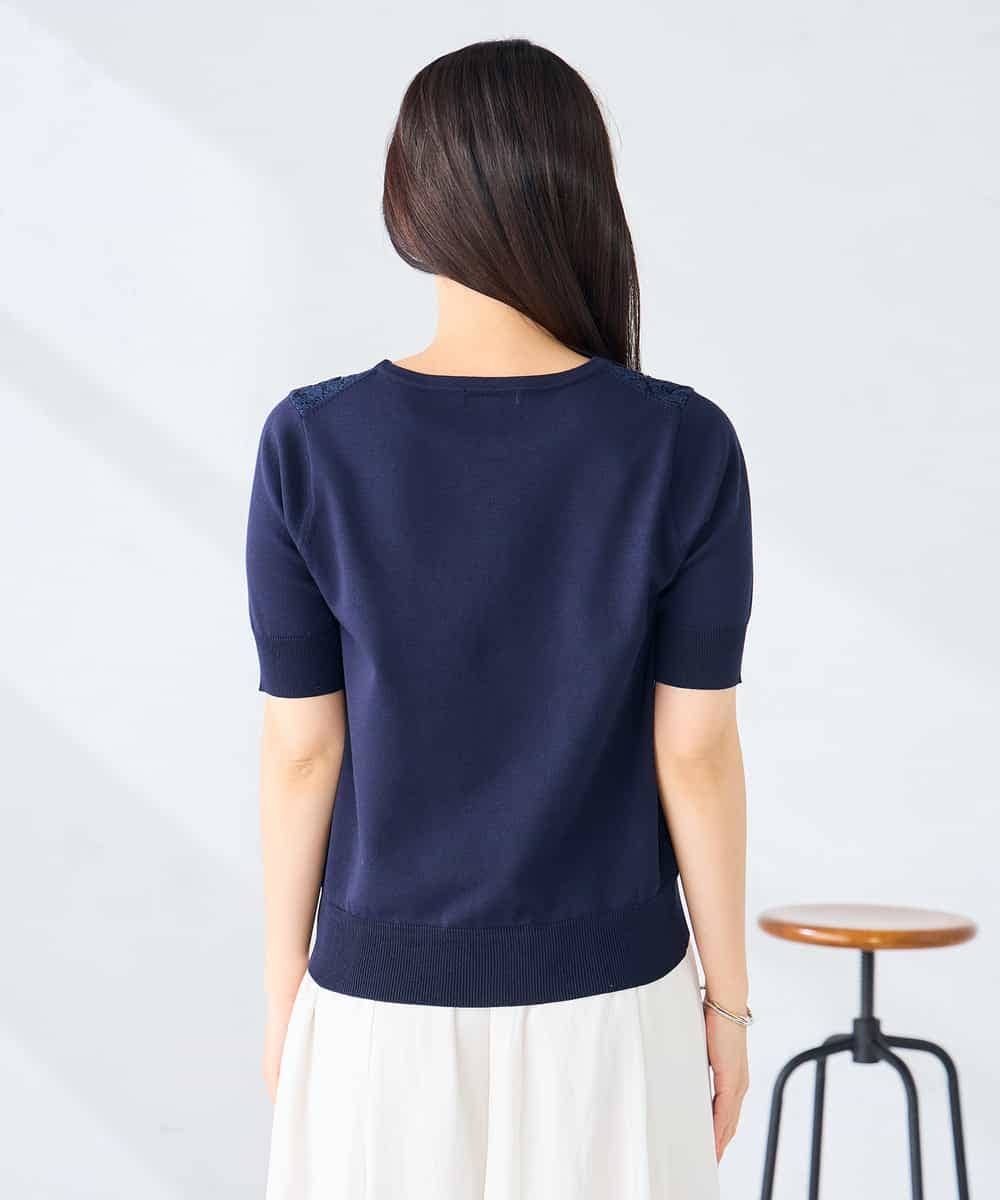 K2FGD32059 a.v.v(アー・ヴェ・ヴェ) フロントレースサマーニット ネイビー