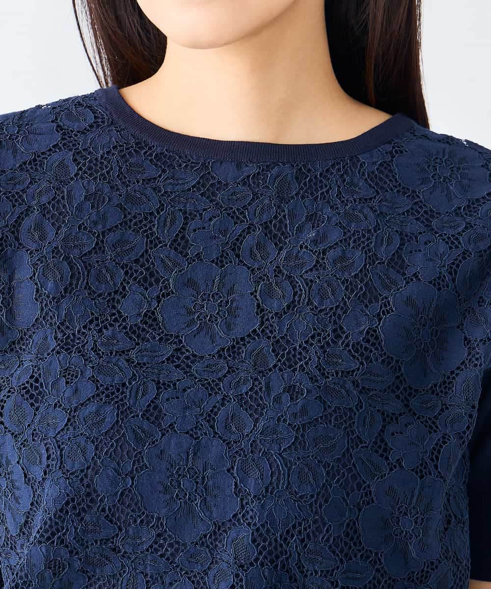 K2FGD32059 a.v.v(アー・ヴェ・ヴェ) フロントレースサマーニット ネイビー