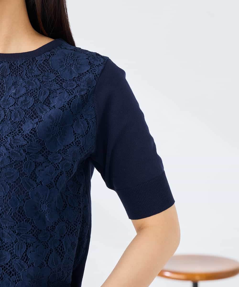 K2FGD32059 a.v.v(アー・ヴェ・ヴェ) フロントレースサマーニット ネイビー