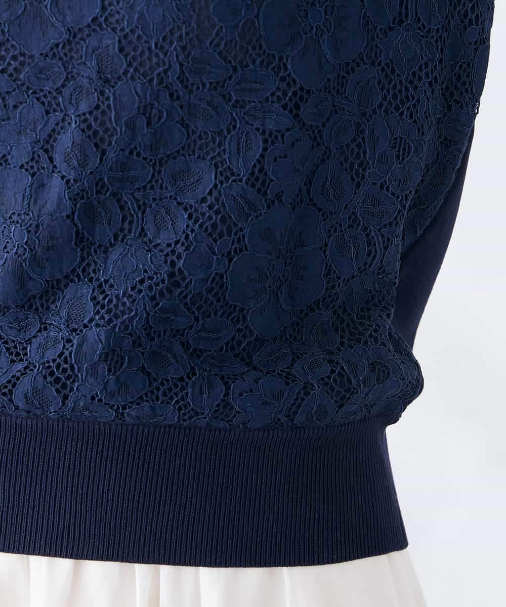 K2FGD32059 a.v.v(アー・ヴェ・ヴェ) フロントレースサマーニット ネイビー