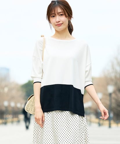 K2FGD33039  【洗える/UVカット】バイカラーポンチョチュニック