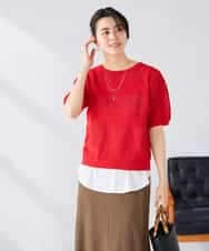 K2FGD34049 a.v.v(アー・ヴェ・ヴェ) ラメッシュボーダープルオーバー レッド