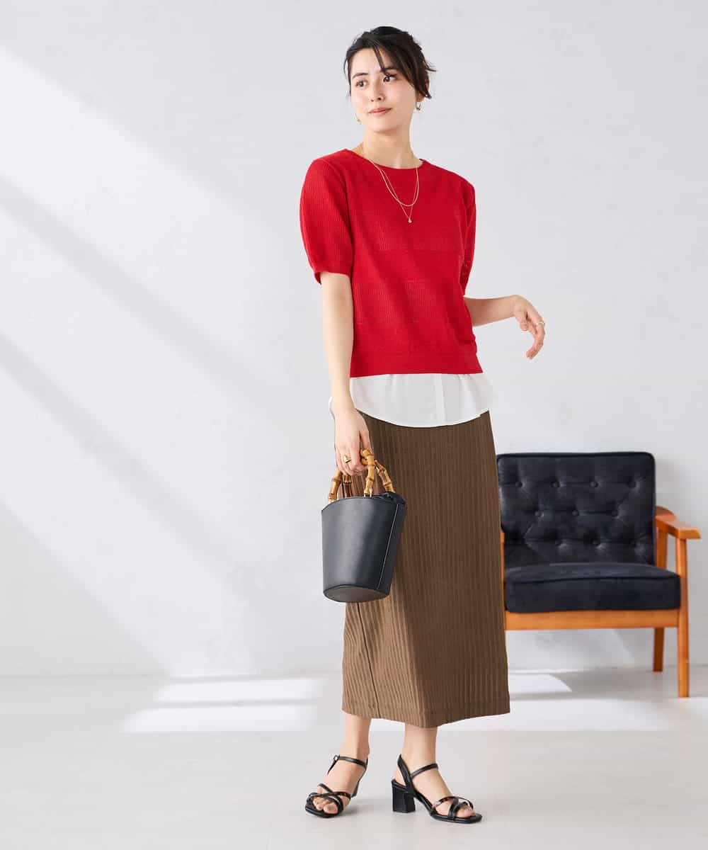 K2FGD34049 a.v.v(アー・ヴェ・ヴェ) ラメッシュボーダープルオーバー レッド