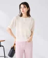 K2FGD34049 a.v.v(アー・ヴェ・ヴェ) ラメッシュボーダープルオーバー アイボリー