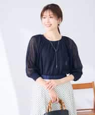 K2FGD35049 a.v.v(アー・ヴェ・ヴェ) シアーギャザーニット ネイビー