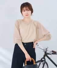 K2FGD35049 a.v.v(アー・ヴェ・ヴェ) シアーギャザーニット ネイビー