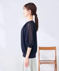 K2FGD35049 a.v.v(アー・ヴェ・ヴェ) シアーギャザーニット ネイビー