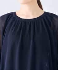 K2FGD35049 a.v.v(アー・ヴェ・ヴェ) シアーギャザーニット ネイビー