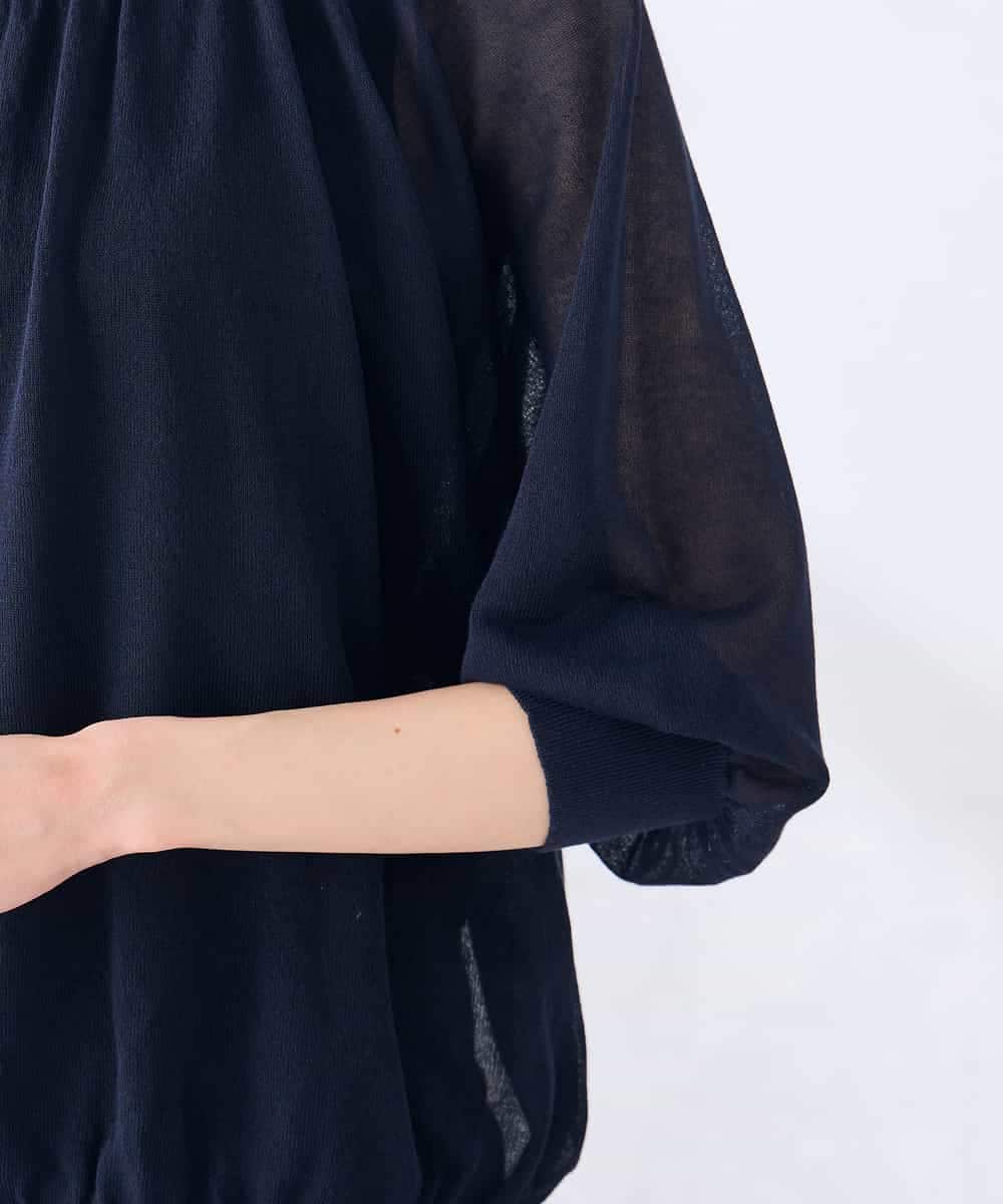 K2FGD35049 a.v.v(アー・ヴェ・ヴェ) シアーギャザーニット ネイビー