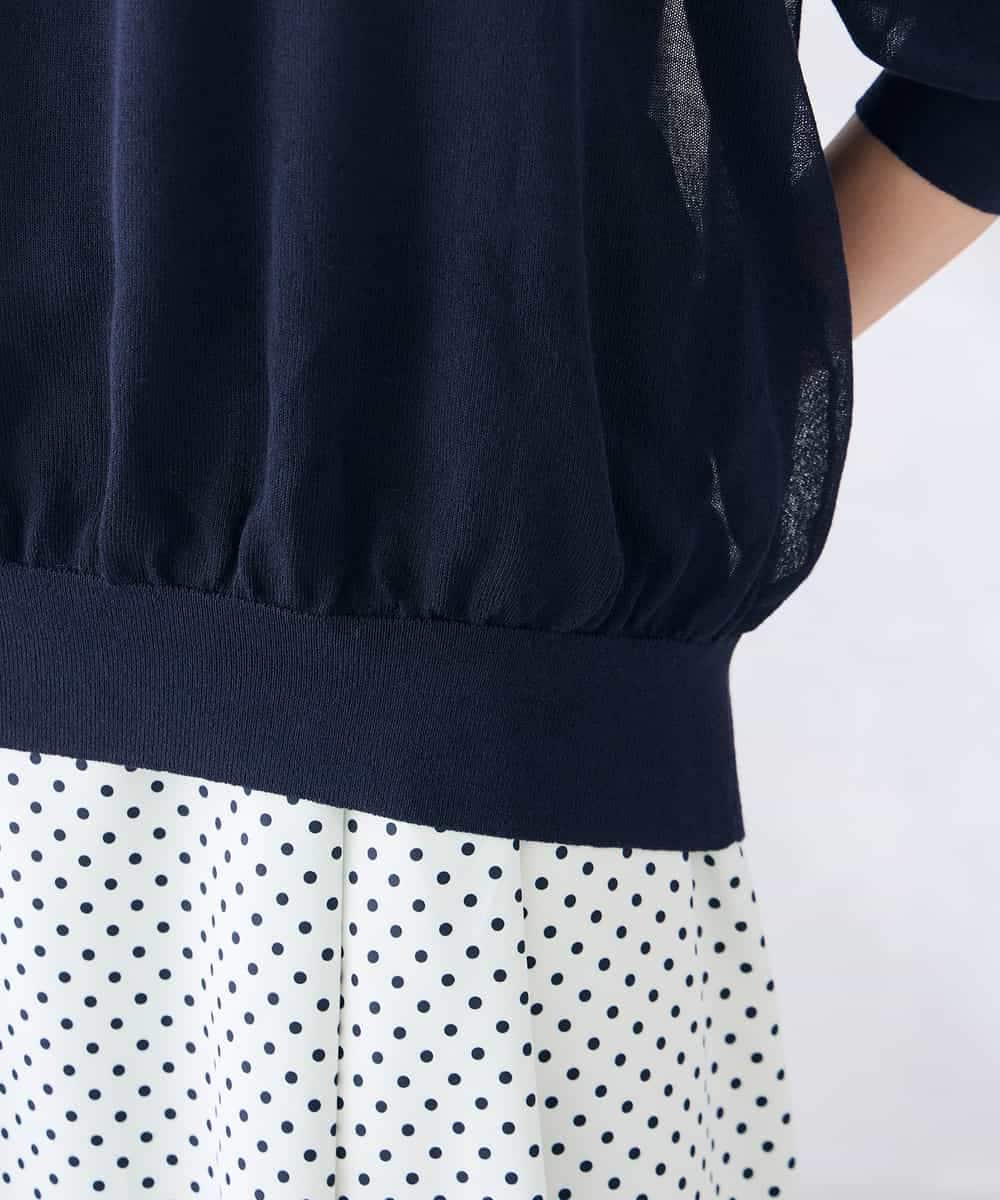 K2FGD35049 a.v.v(アー・ヴェ・ヴェ) シアーギャザーニット ネイビー