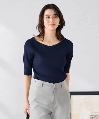 K2FGD36044 a.v.v Vネックデコルテニット