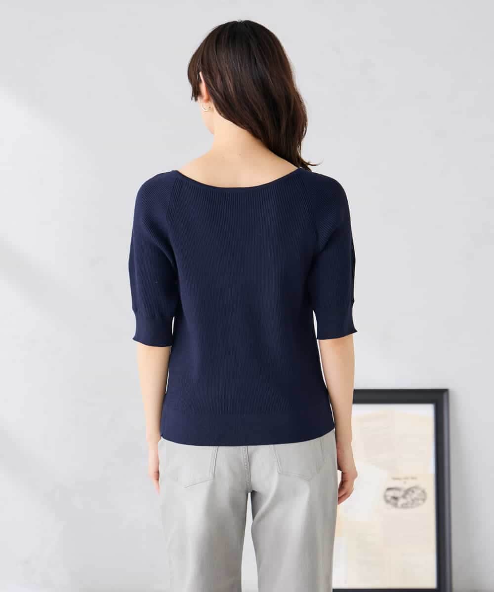 K2FGD36044 a.v.v(アー・ヴェ・ヴェ) Vネックデコルテニット ネイビー