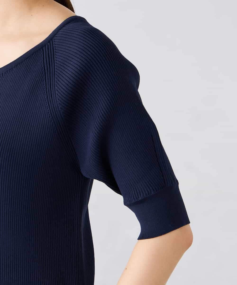 K2FGD36044 a.v.v(アー・ヴェ・ヴェ) Vネックデコルテニット ネイビー