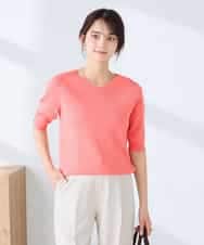 K2FGD79039 a.v.v(アー・ヴェ・ヴェ) ハーフスリーブVネックサマーニット【WEB限定/洗える/接触冷感/UVカット】 ブラック