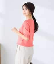 K2FGD79039 a.v.v(アー・ヴェ・ヴェ) ハーフスリーブVネックサマーニット【WEB限定/洗える/接触冷感/UVカット】 ブラック