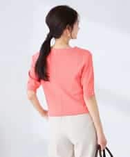 K2FGD79039 a.v.v(アー・ヴェ・ヴェ) ハーフスリーブVネックサマーニット【WEB限定/洗える/接触冷感/UVカット】 ブラック