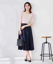 K2FGD79039 a.v.v(アー・ヴェ・ヴェ) ハーフスリーブVネックサマーニット【WEB限定/洗える/接触冷感/UVカット】 ブラック