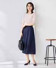 K2FGD79039 a.v.v(アー・ヴェ・ヴェ) ハーフスリーブVネックサマーニット【WEB限定/洗える/接触冷感/UVカット】 ブラック