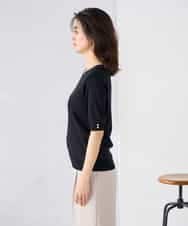 K2FGD79039 a.v.v(アー・ヴェ・ヴェ) ハーフスリーブVネックサマーニット【WEB限定/洗える/接触冷感/UVカット】 ブラック