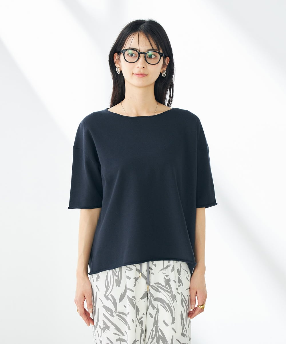 K2FHA17039 a.v.v(アー・ヴェ・ヴェ) サマーニットTシャツ ネイビー
