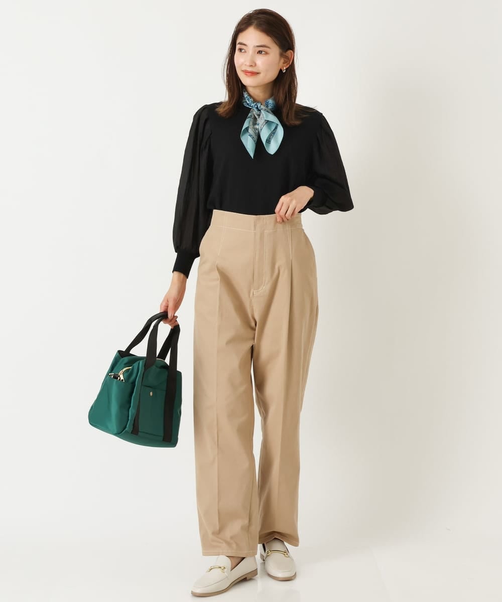 K2FIP10049 a.v.v(アー・ヴェ・ヴェ) シアーパフスリーブニット アイボリー
