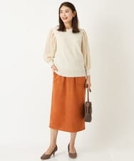 K2FIP10049 a.v.v(アー・ヴェ・ヴェ) シアーパフスリーブニット アイボリー