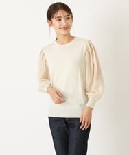 K2FIP10049 a.v.v(アー・ヴェ・ヴェ) シアーパフスリーブニット アイボリー